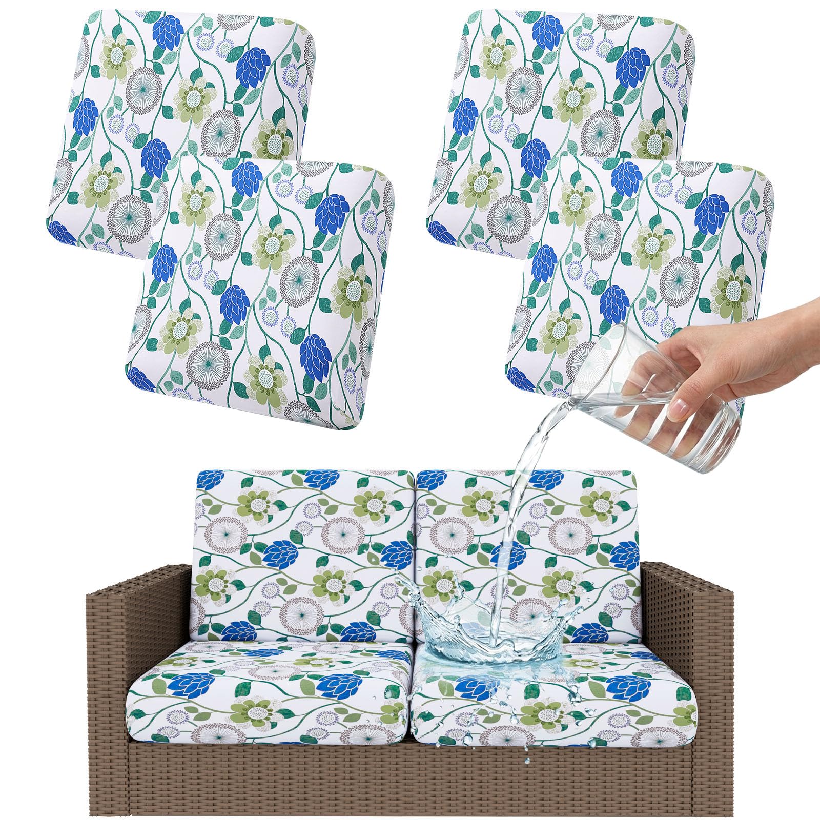 Smiry Waterproof Patio Cushion Covers, Stretch Outdoor Furniture Covers