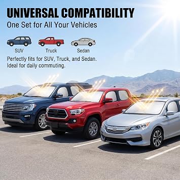 6 PCS Car Windshield Sunshade, Protect Your Car From Sun Damage & Heat Damage, Foldable Privacy Protection Cover for Keep Cool Interior, for Car Camping Outdoor (Silver)