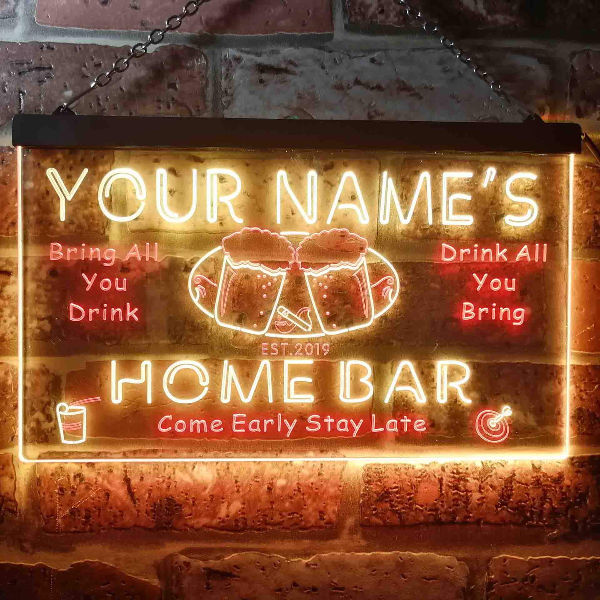 ADVPRO Personalized Your Name Est Year Theme Home Bar Beer Dual Color LED Barlicht Neonlicht Lichtwerbung Neon Sign Rot & Gelb 600 x 400mm st6s64-p2-tm-ry