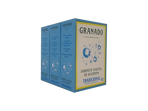 Linha Glicerina Granado - Sabonete em Barra Vegetal Tradicional (3 x 3.17 oz) - (Colección Granado Glycerin - Jabón en barra de verduras clásico (3