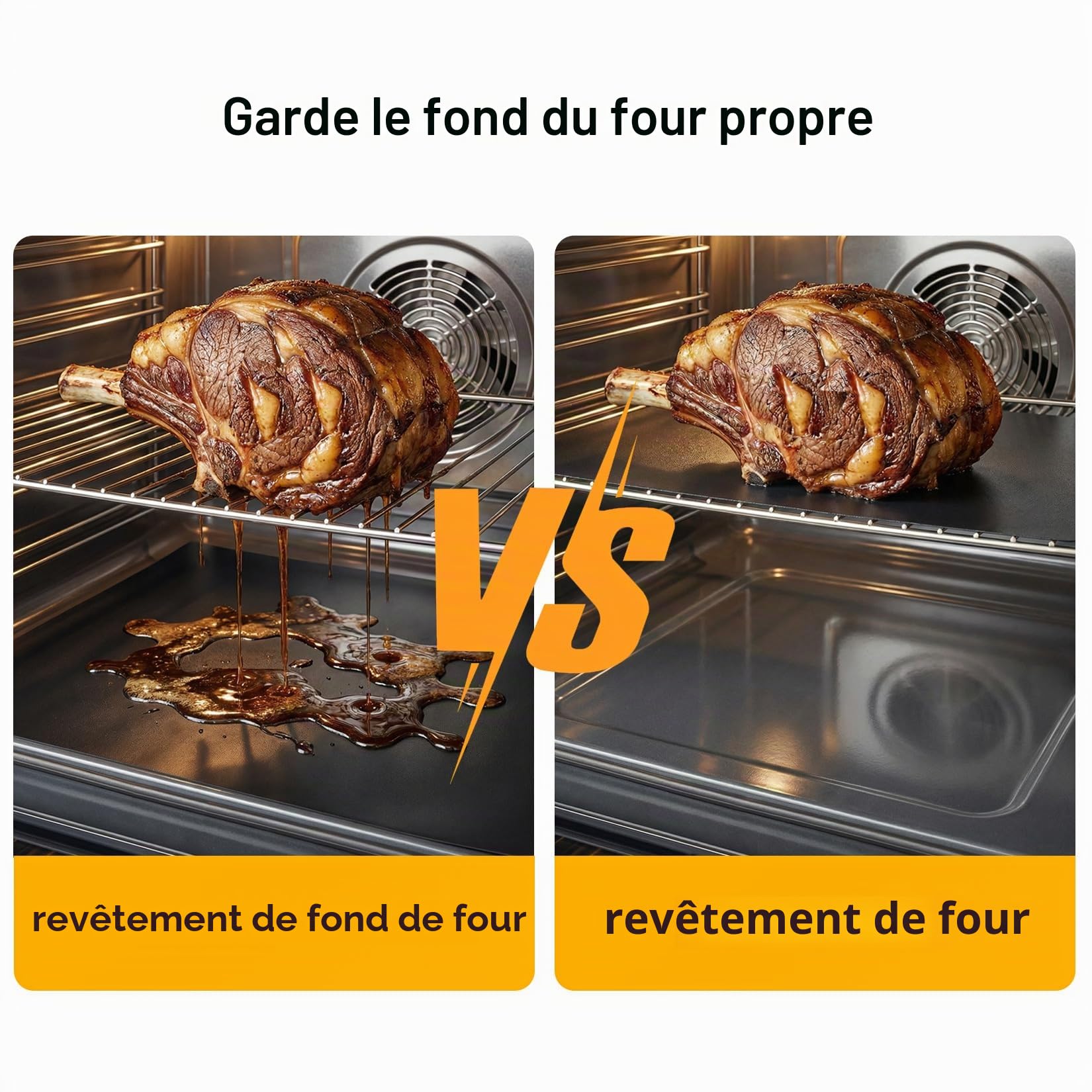 Tapis de Four Réutilisables Anti-adhésif 40 x 33 cm Protection Fond de Four pour Grill Gaz Électrique
