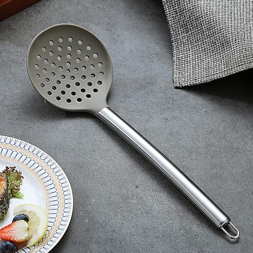 Miniatura 5 de Berglander Skimmer, colador de silicona antiadherente, desnatadores de cocina para utensilios de cocina antiadherentes, apto para lavavajillas,