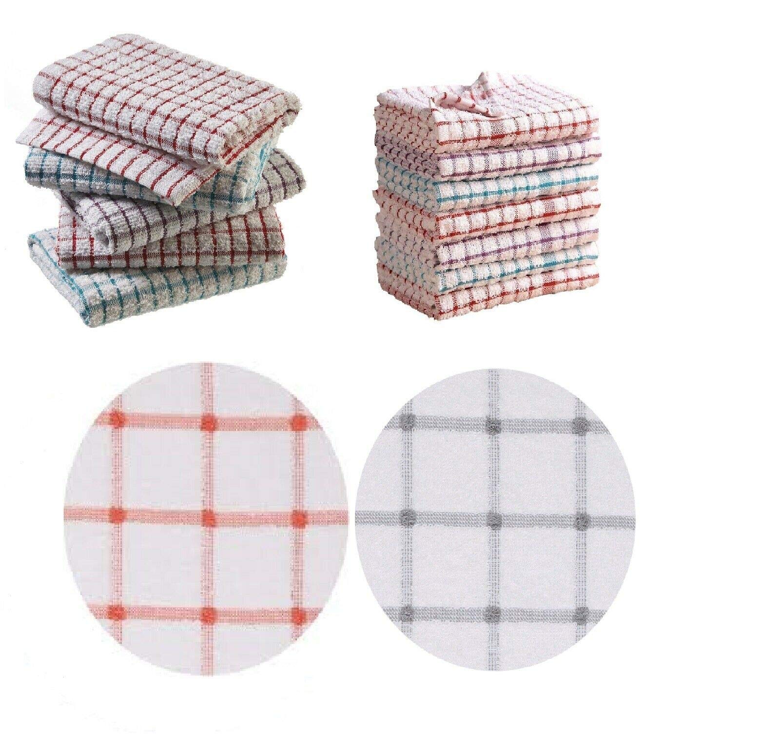 Vision Textiles Hotel Quality KITCHEN TERRY TEA TOWEL 100% COTTON SOFT TOUCH in Pack of 12, Multicolor, 12 Pack - Image 3