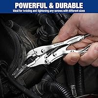 Vista 6 de WORKPRO Alicates de Bloqueo, Mini Alicates de Mordaza Curva de 4 pulgadas Vice Grips, Alicates de Bloqueo de Acero Cromo-Vanadio con Cortador