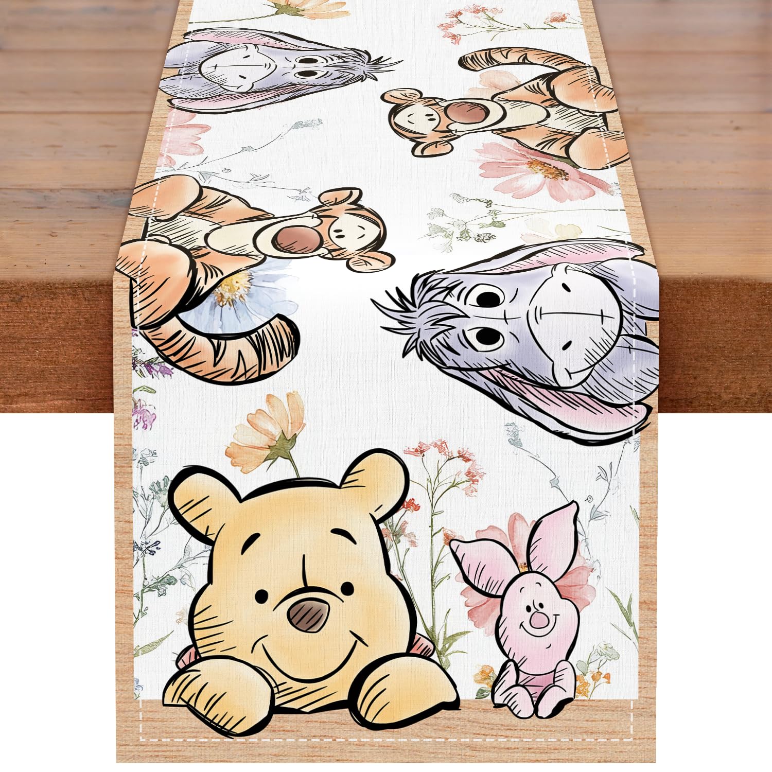 ZsaTuiy Winnie Baby Shower Decorations, The Pooh Birthday Party Decor, Winnie Tablecloth,Tablecloth Oh Baby Gender Reveal Birthday Party Supplies for Kids Boys Girls, Neutral Gender Reveal Decor