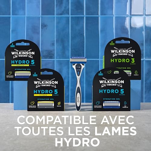 WILKINSON SWORD - Hydro 5 Razor Blades For Men Blades Carbon Coated Hydrating Gel & Precision Trimmer Pack of 10 Razor Blade Refills plus 2 FREE - 6