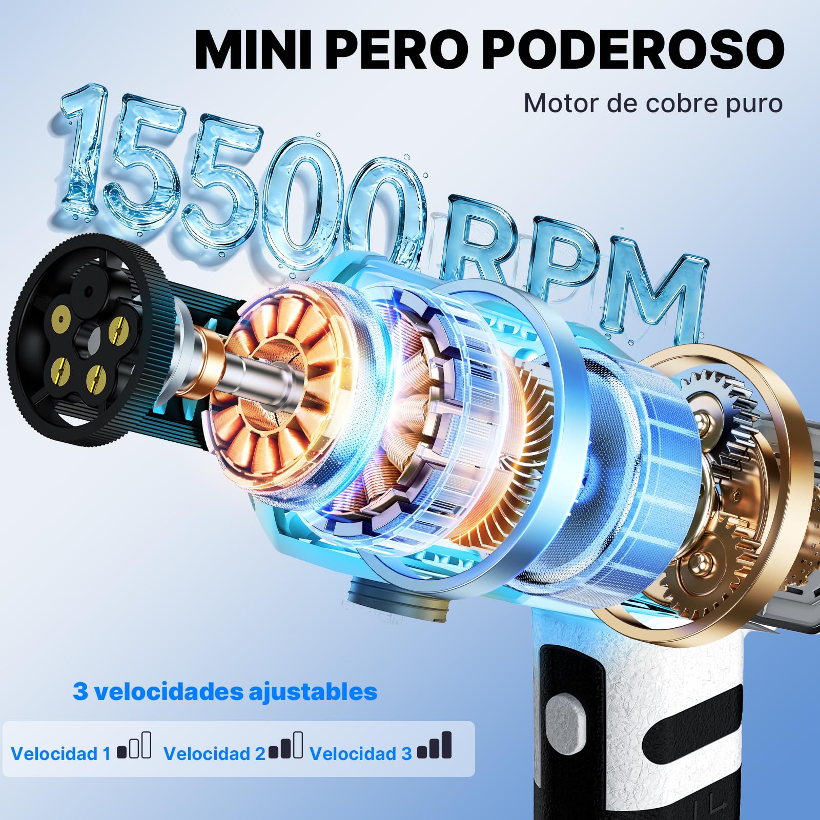 Mini limpiador de alta presión inalámbrico, limpiador de alta presión con modo de 3 velocidades, boquilla giratoria 5 en 1 y 180 °,portátil y ligero,pistola de alta presión batería