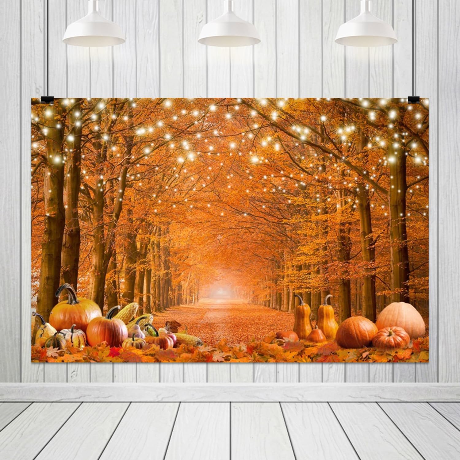 6x3.6ft Autumn Maple Leaves Pumpkin Friendsgiving Background for Thanksgiving Party Supplies Farm Harvest Event Banner Thanksgiving Photo Booth Props