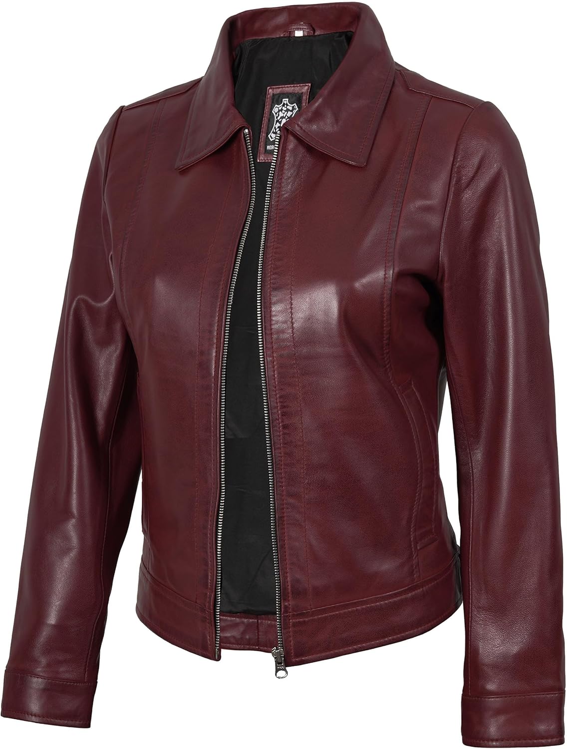 fjackets Real Lambskin Leather Jackets Womens Shirt Collar Style Women's Leather Jacket For All Season