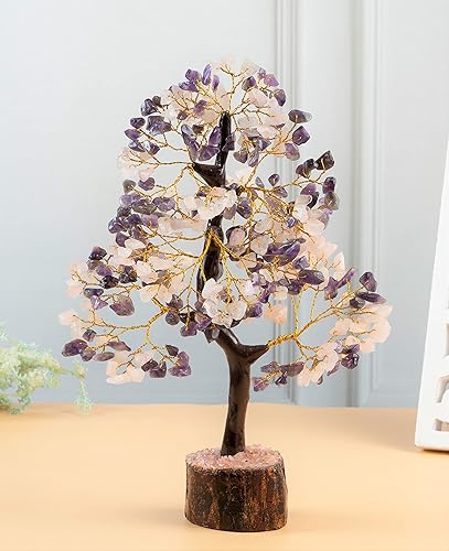 Miniatura 5 de Crocon Figura de árbol de piedras preciosas de Feng Shui, bonsái, de buena suerte, para el equilibrio de chakras, reiki, cristales curativos,