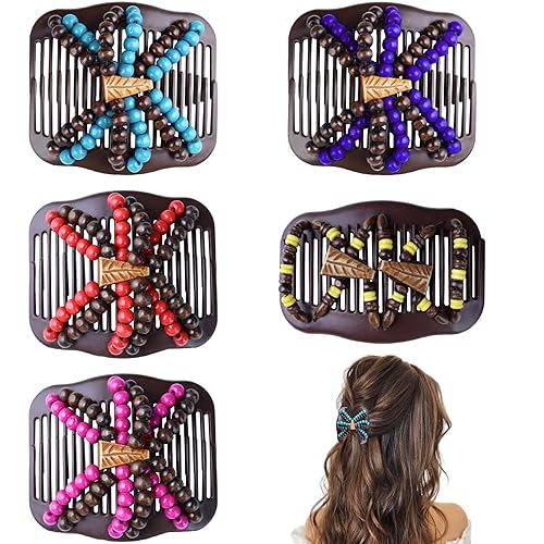 5 accesorios mágicos elásticos para el cabello clips elásticos ajustables para peineta, moños vintage para mujeres, niñas, sin pliegues para cabello