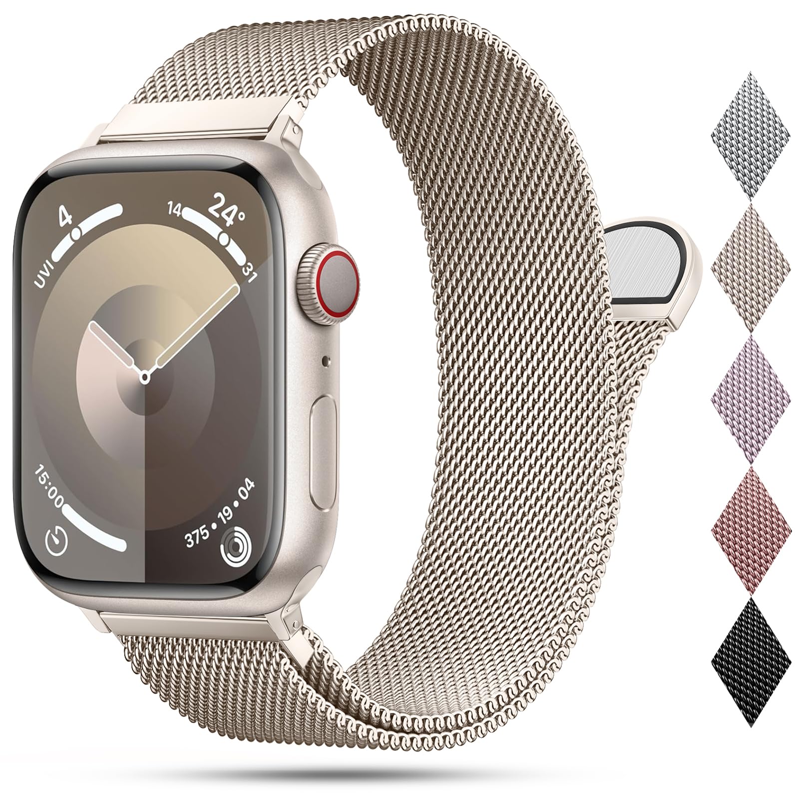 OULUOQI Cinturino di ricambio compatibile con cinturino Apple Watch 41mm 40mm 38mm 46mm 45mm 44mm 42mm 49mm, bracciali milanesi in acciaio inossidabile per iWatch serie 10 9 8 SE 7 6 5 4 3 2 1 Ultra 2