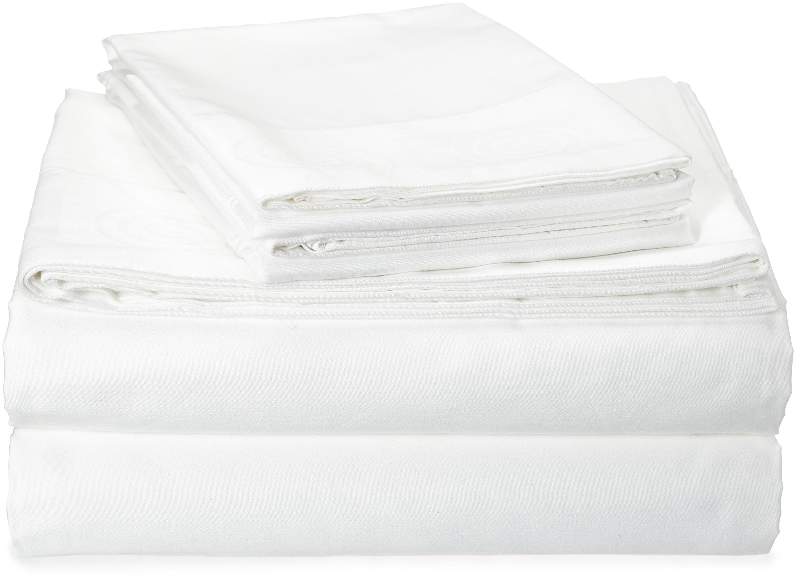 Parure de lit en coton peigné 400 fils Luxor Treasures grand lit jacquard blanc