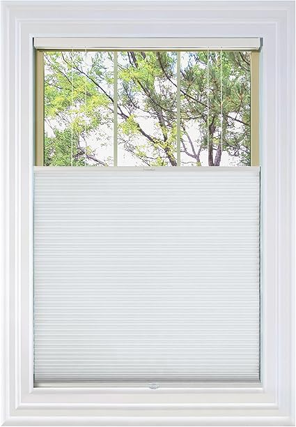 BlindsAvenue Cordless Top Down Bottom Up Cellular Honeycomb Shade, 9/16" Single Cell, Blackout, White, Size: 64" W x 72" H