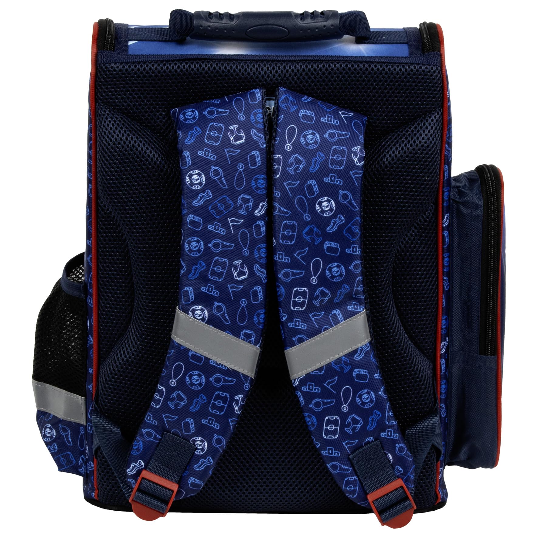 Goldkids - Schulranzen für Jungen, 4er-Set - Schul-Rucksack für Kinder mit Federmäppchen - Schuhbeutel und Hausaufgabenheft - Fußball Motiv - 1-3 Klasse