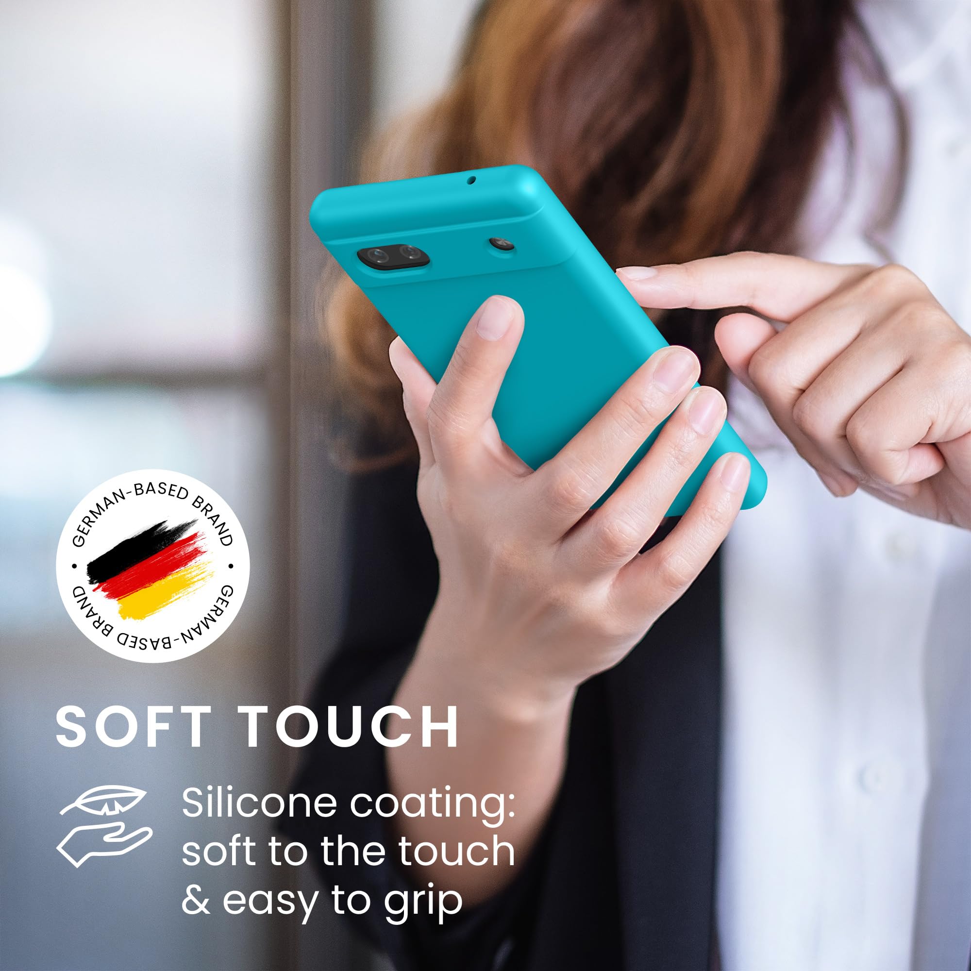 kwmobile Case Compatible with Google Pixel 6a Case - TPU Silicone Phone Cover with Soft Finish - Cool Glacier - Image 4