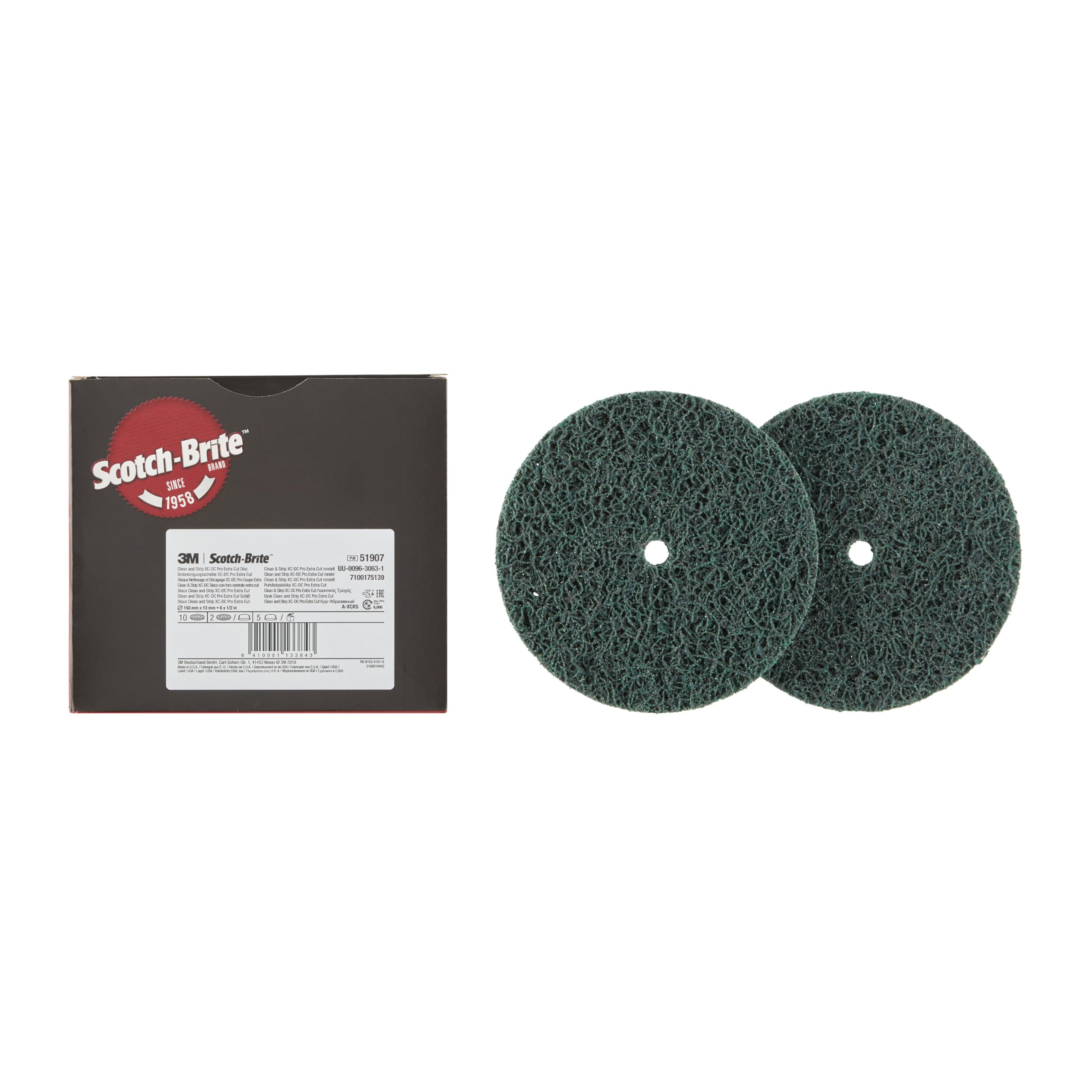 3M Scotch-Brite Clean and Strip XT Pro Extra Cut, Disco XC-DC, A XCRS | 150 mm x 13 mm, 10 por paquete