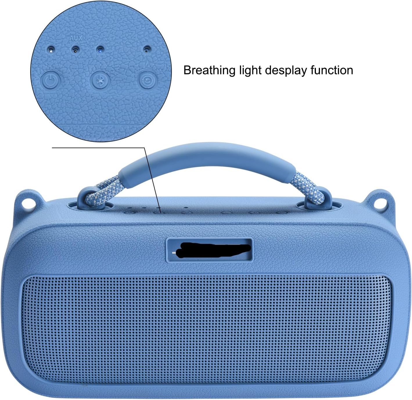 Silicone Protective Case for Bose SoundLink Max Wireless Bluetooth Speaker with Adjustable Shoulder Strap Durable Lightweight and Stylish (Blue)