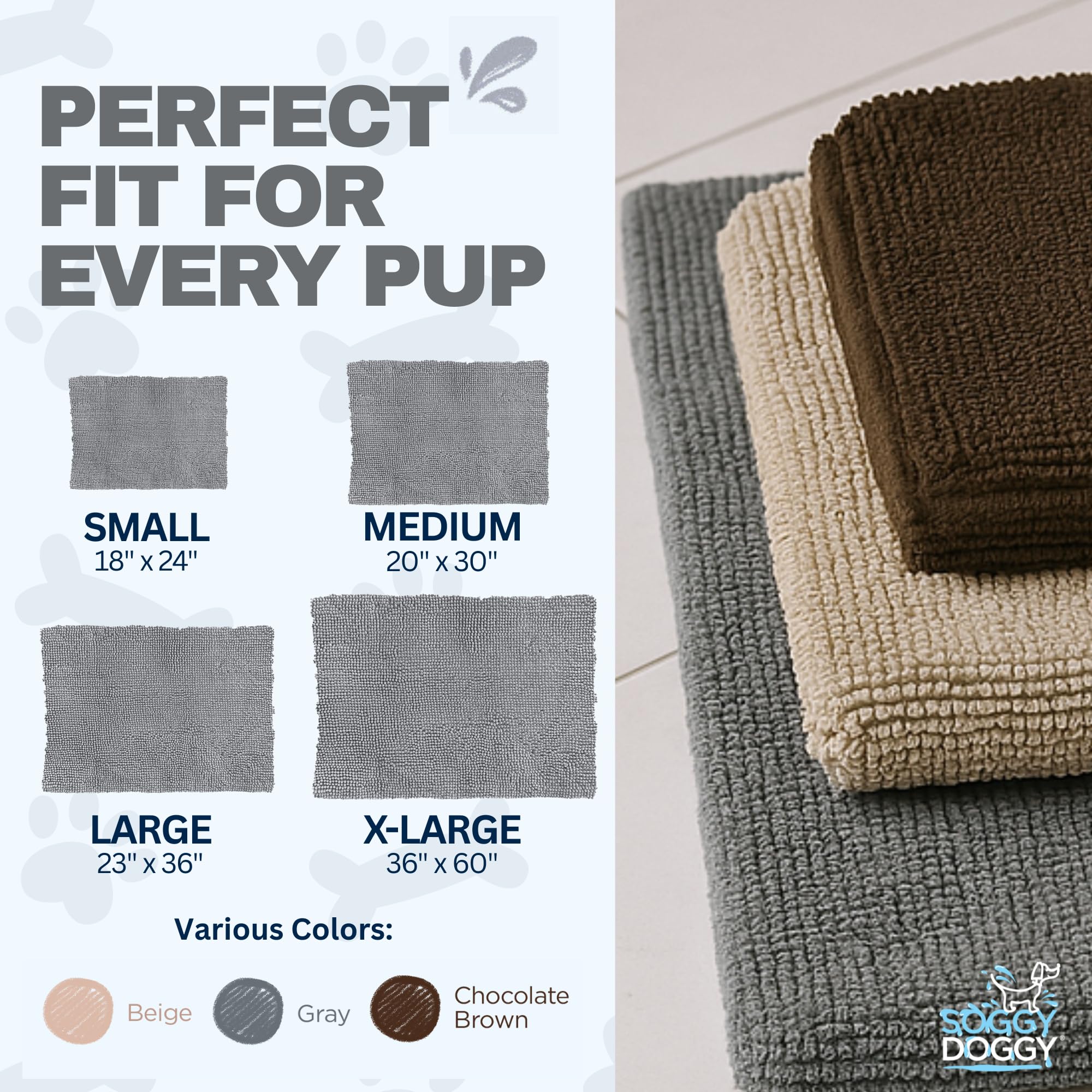 Soggy Doggy Box Mate, grau, 46 cm x 61 cm