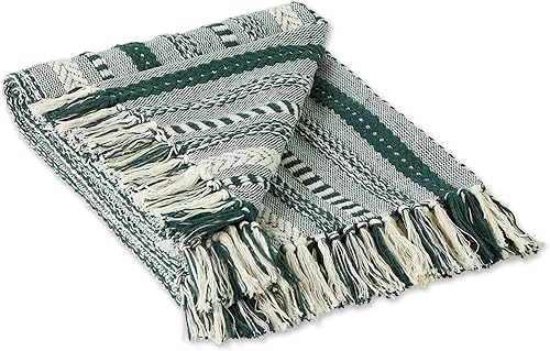 Vista 57 de DII - Manta trenzada a rayas, 50x60, piedra