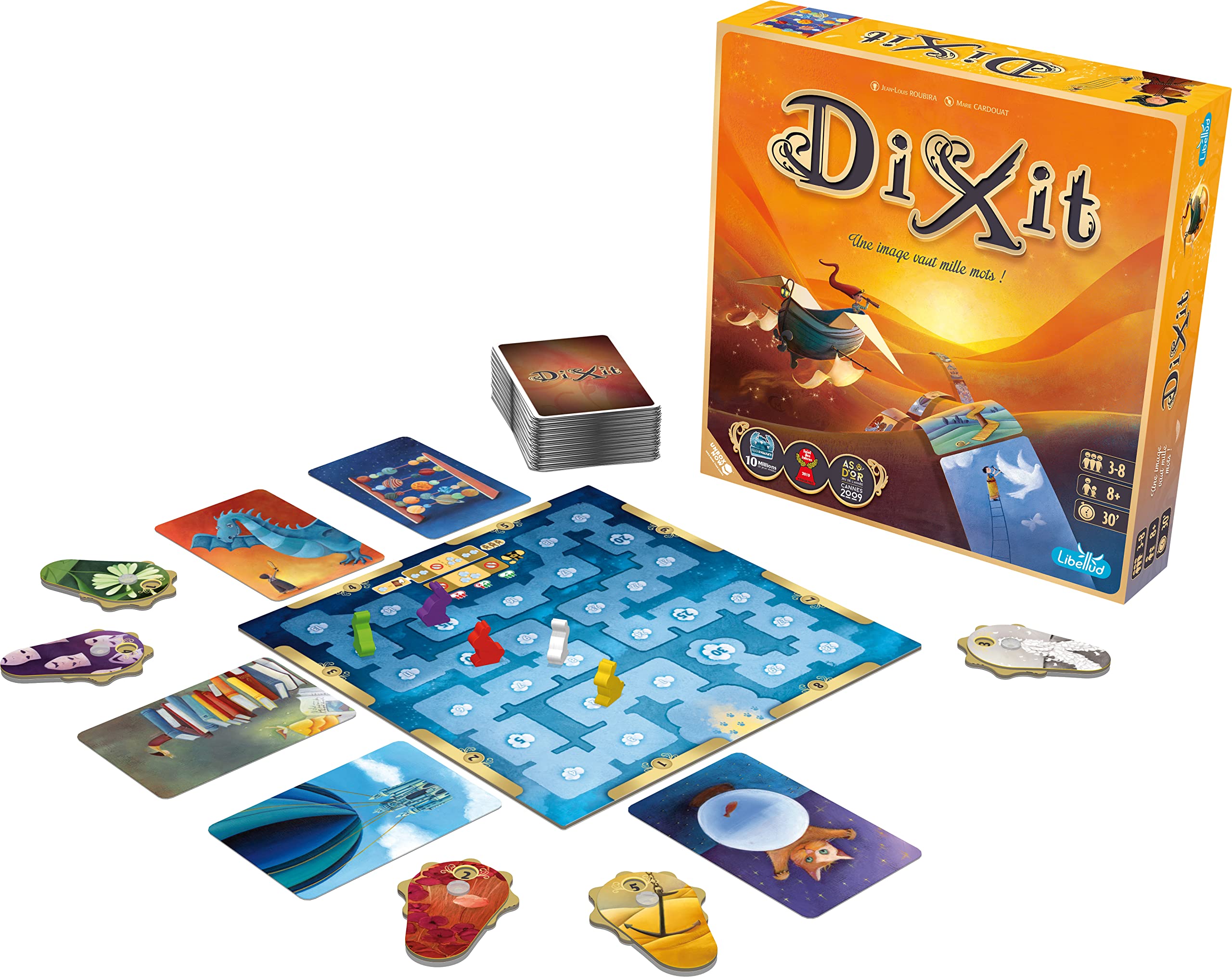 Asmodee Dixit Une Image Vaut Mille Mots Jeu de Société 8 Ans As d'or Imagination 3-8 Joueurs 30 Min