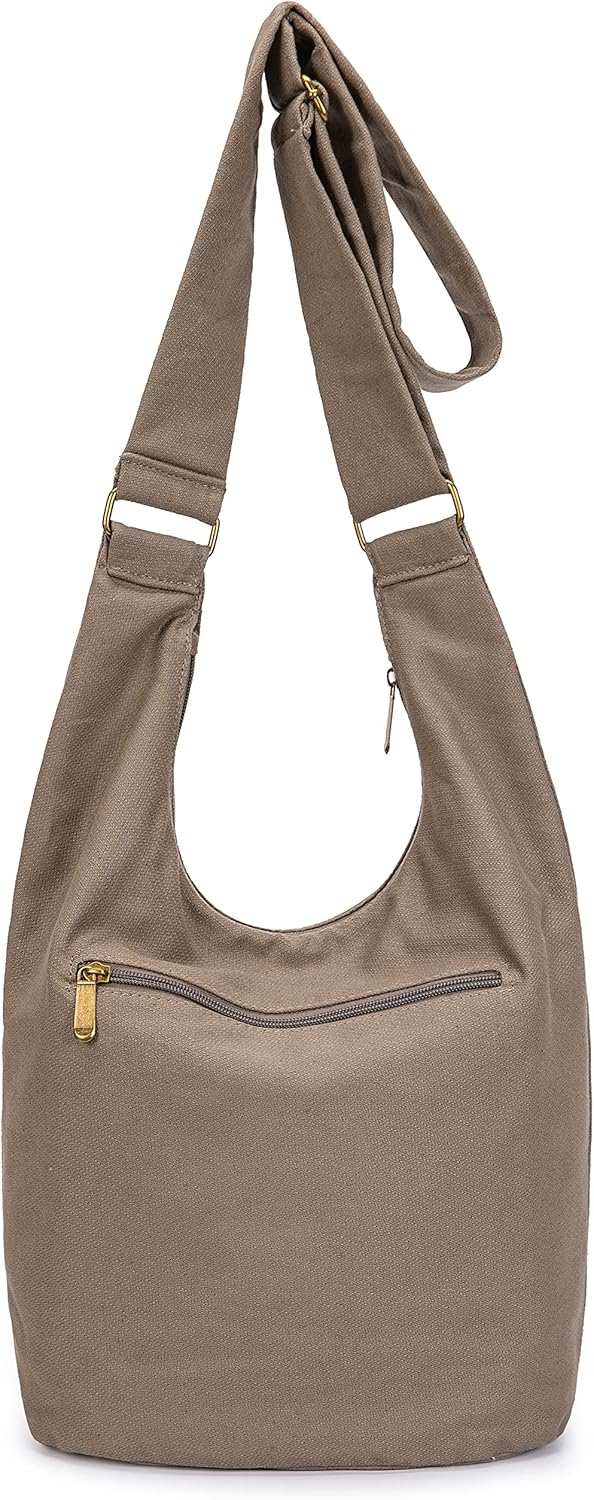 Coton Pose Women Hippie Crossbody Bag - Top Zip Large Capacity Canvas Sling Bag - Jacquard Cloth Handmade - Image 3