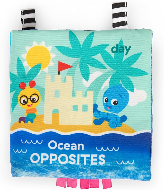 Ocean Explorers Ocean Opposites Soft Activity Book, Sensory Cloth Book with Textures & Mirror, 0-36 Months