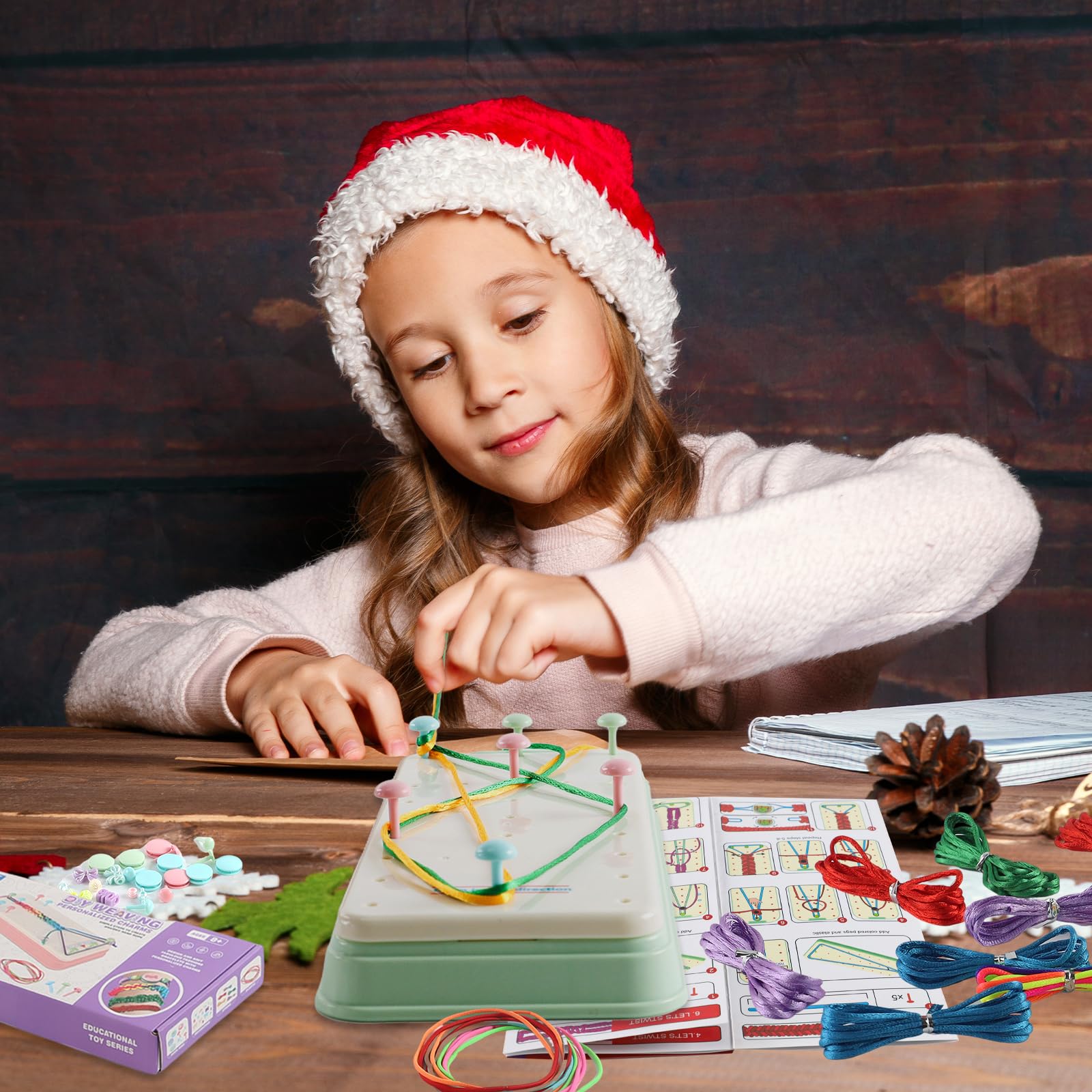 Kit Para Hacer Pulseras De La Amistad GENHH – Con Tejedor, Gomas, Cuentas Y Manual De Instrucciones, Ideal Para Niños De 6 A 12 Años