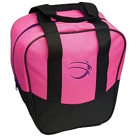 BSI Nova Bowling Bag for Men & Women - Single Ball Tote with Compact Shoe & Accessory Storage - Pink/Black