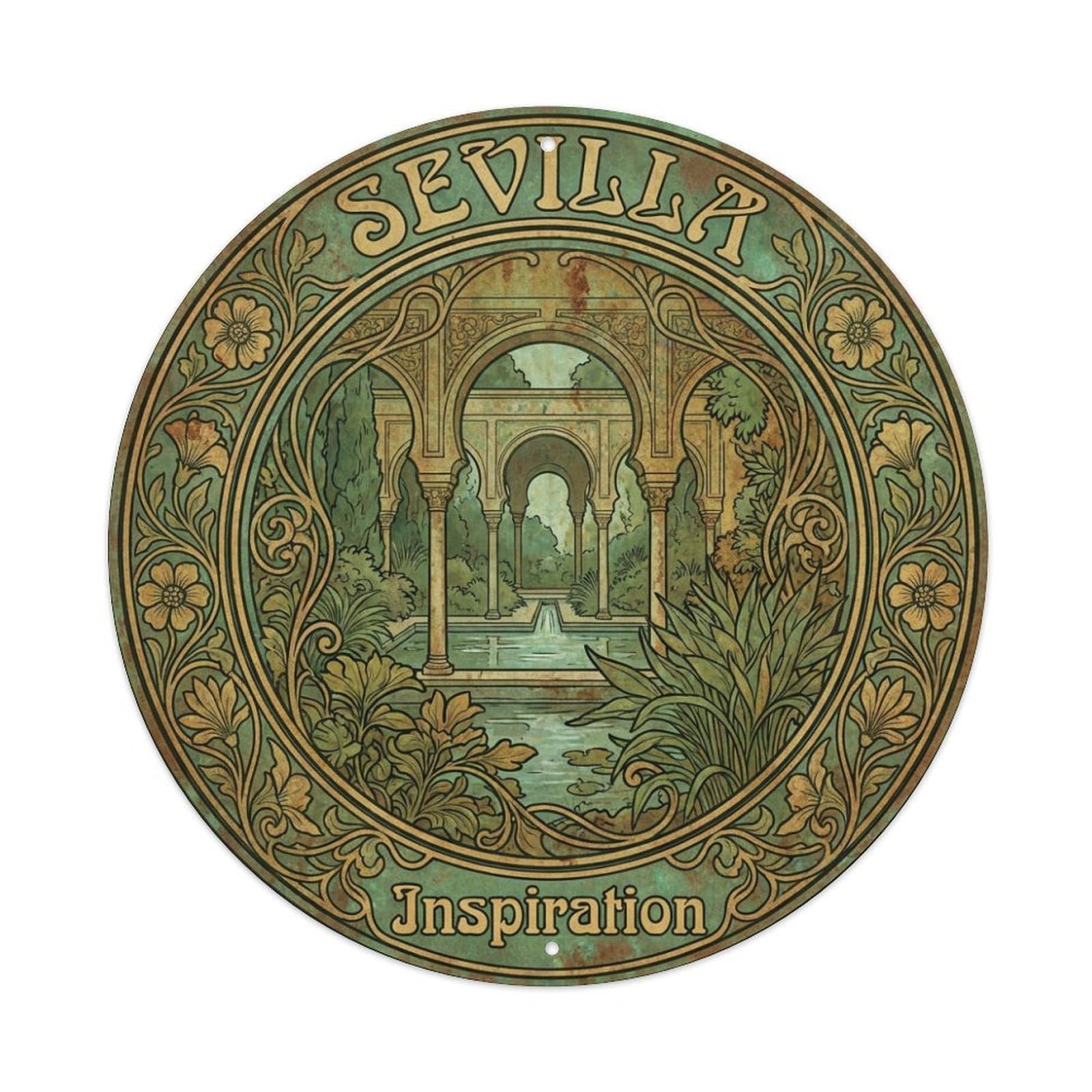 Metal Tin Sign Spain Seville Vintage Travel
