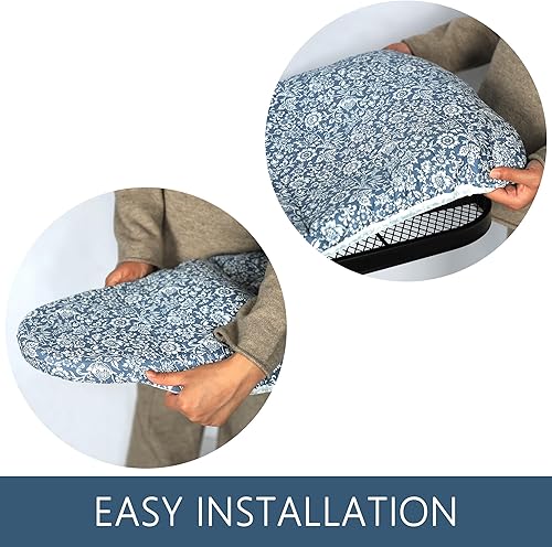 Miniatura 4 de Funda y almohadilla para tabla de planchar, tamaño estándar, resistente a las manchas, borde elástico, superficie reflectante del calor para un