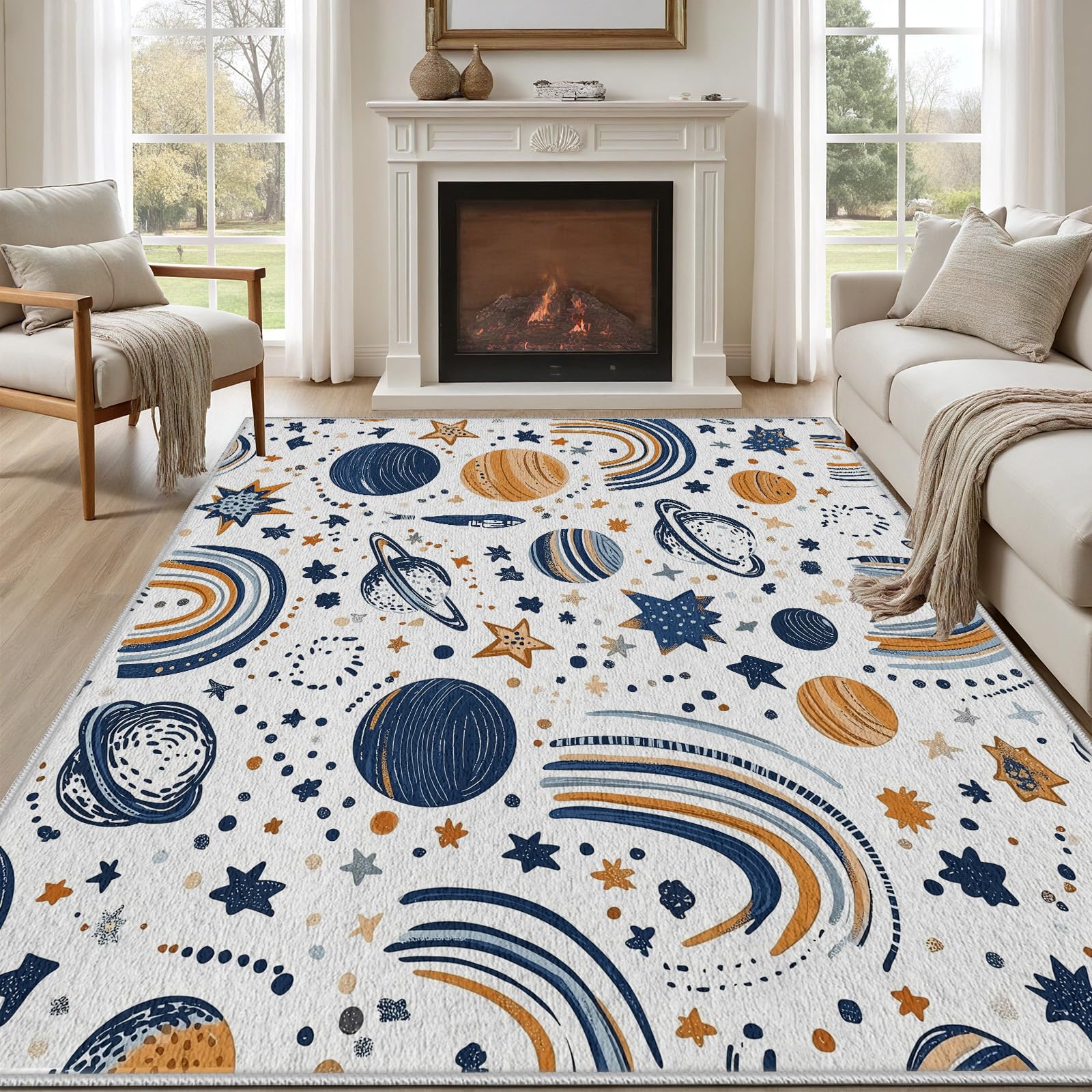 Univers Système Solaire Tapis Garcon