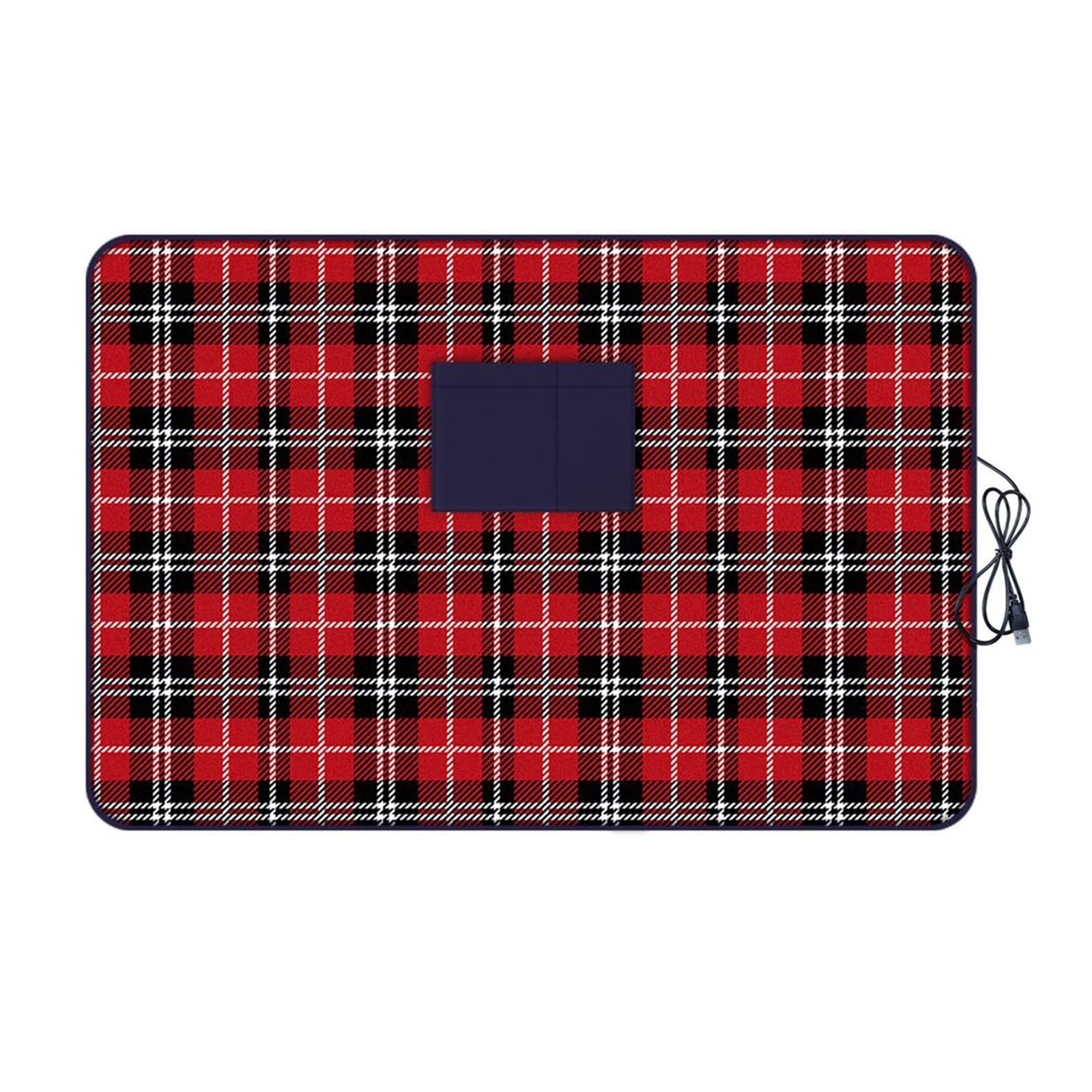 Koc elektryczny ogrzewany koc, można prać w pralce, ciepły koc ogrzewany przez USB podgrzewany koc z kieszeniami na sofę do samochodu sypialni, 80 x 59 cm, R1