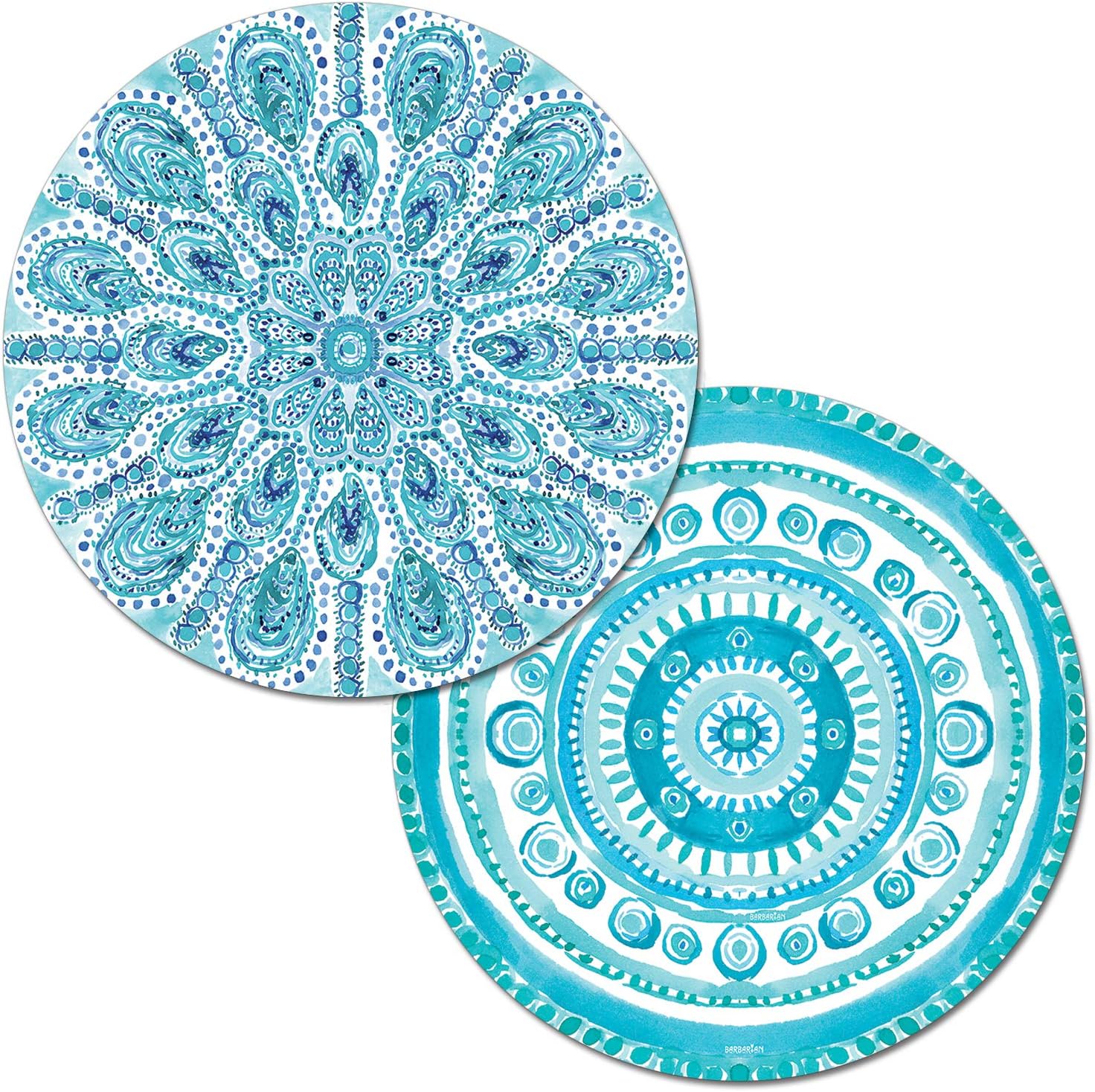 Reversible Decofoam Placemats Set Of 2 - Ocean Fantasy Design, Wipe-Clean