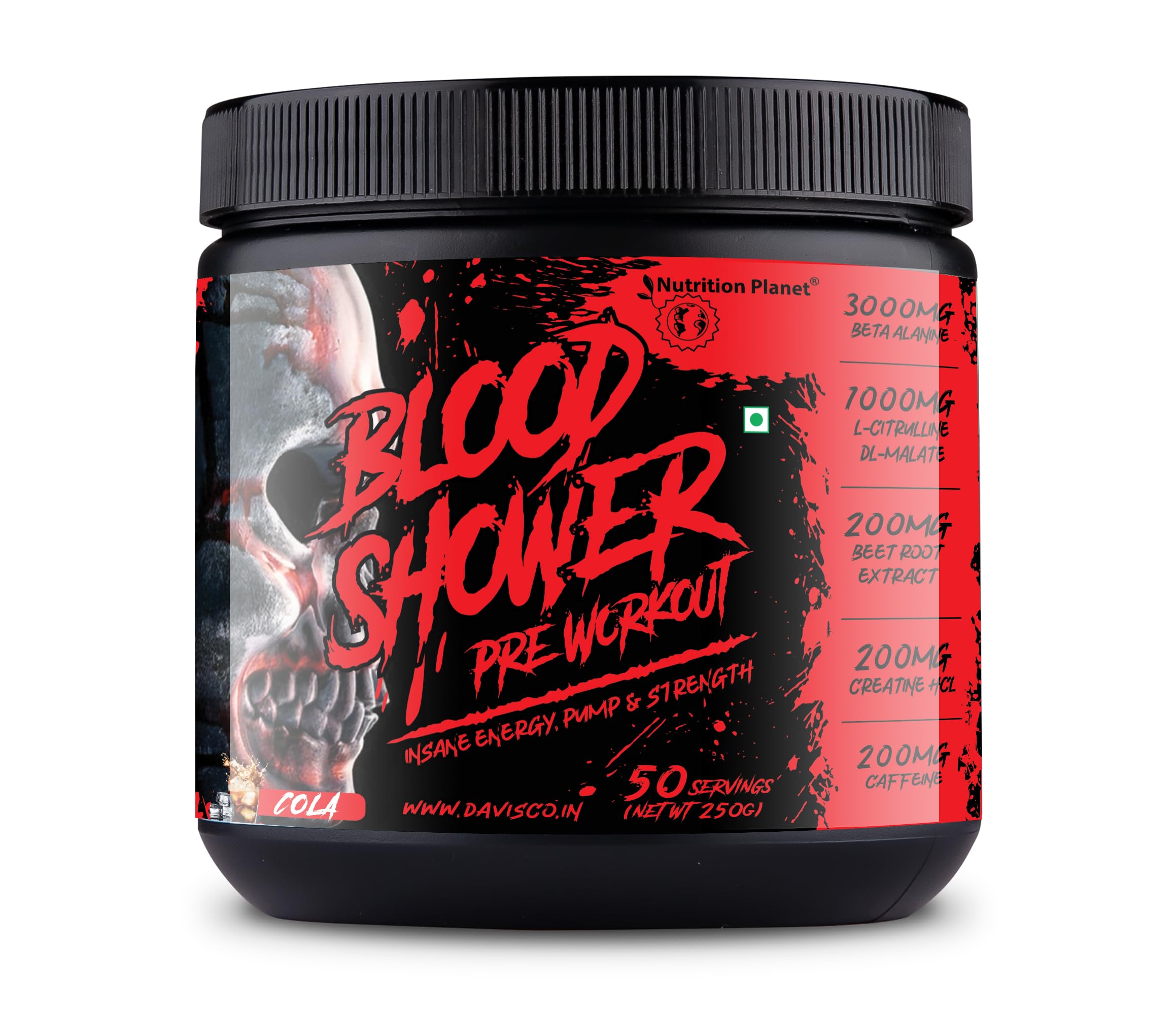 Nutrition Planet Blood Shower Pre Workout (250g - Cola, 50 Servings)