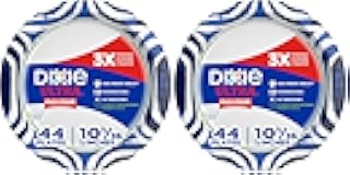 Dixie Paper Plates, 10 Inch, 44 Count | 3X Stronger | Heavy Duty | Microwave-Safe | Soak-Proof