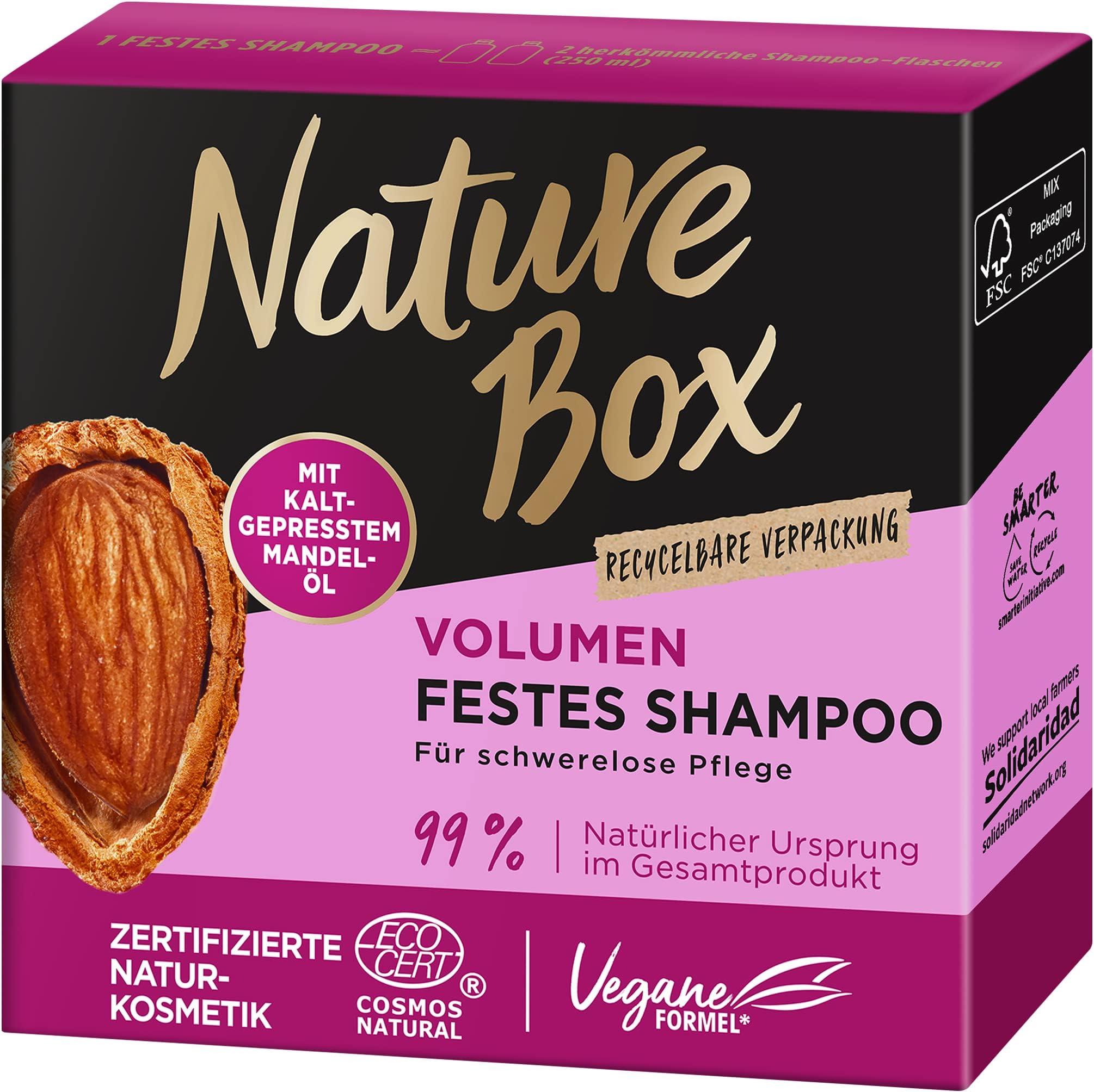 Nature BoxVolume Solid Shampoo Almond Oil 85g