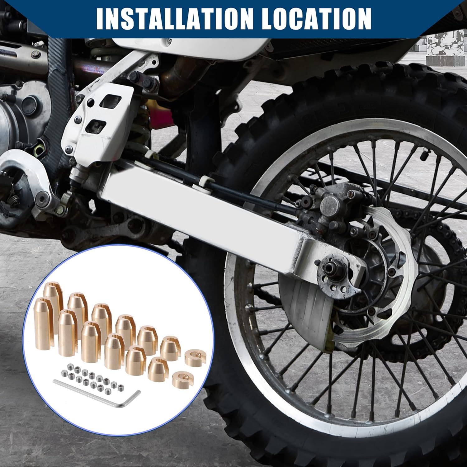 Rear/Brass Wheel Spoke Balance Weights Refill/with Wrench/Durable/Metal / 14pcs/Set/Gold Tone/for Motorcycle