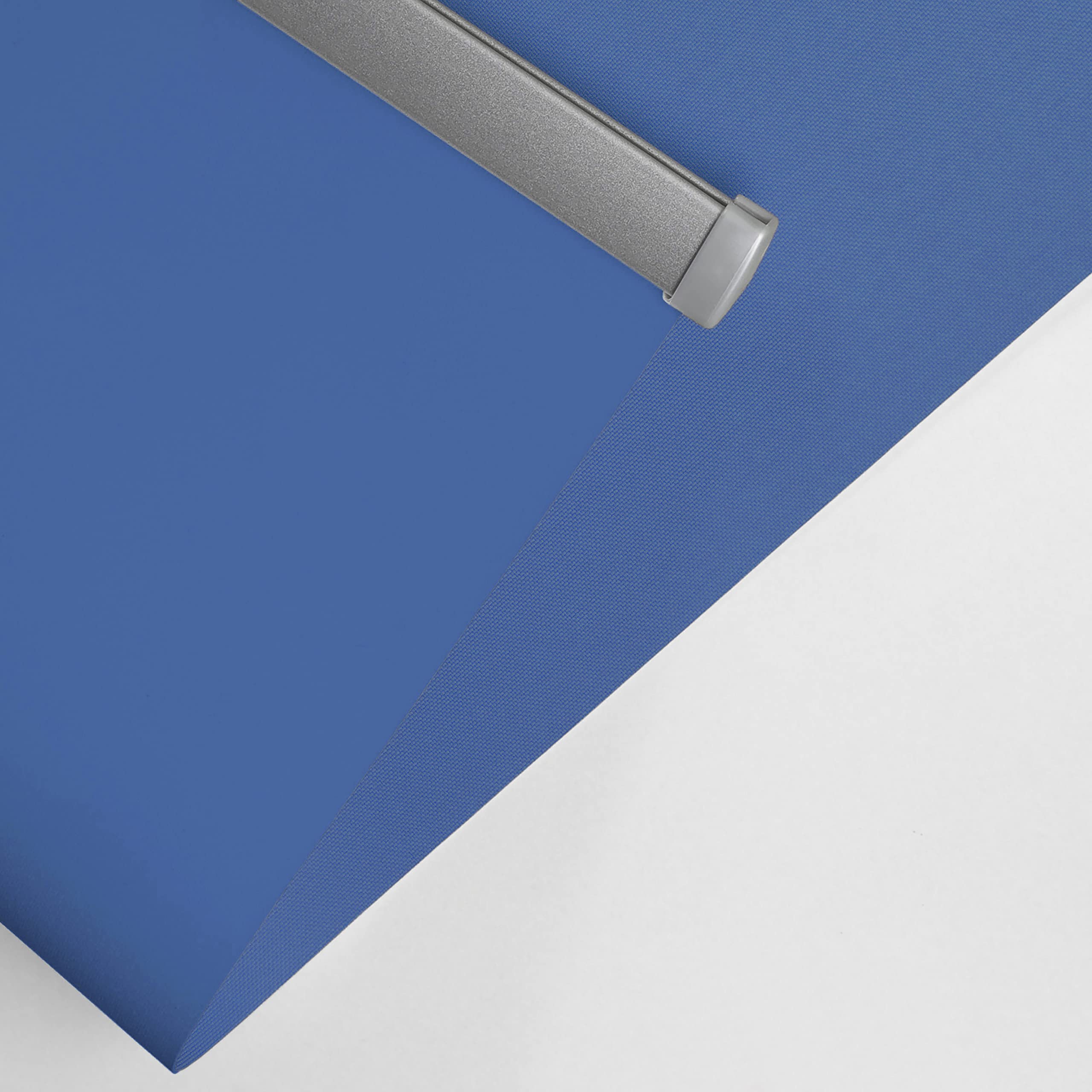 ROLLMAXXX Verdunkelungsrollo mit Bohren 130 cm Blau | Verdunklungsrollo zum bohren, Fensterrollo mit Kettenzug für Wand & Decke, Rollo