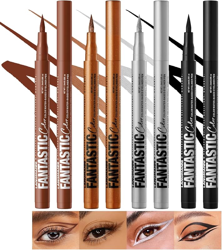 LANGMANNI 4 Colors Matte Liquid Eyeliner Set, Neon Colorful Pigmented With Long-lasting, Smudgeproof & Waterproof Eye Liner Makeup for Bold & Stunning Looks - Gift for Girls(9+10+11+12)