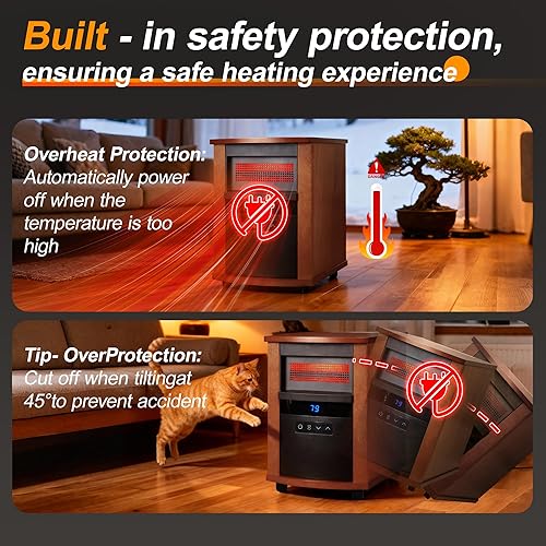 Miniatura 5 de Calentadores infrarrojos de 1500 W para uso en interiores, calentador eléctrico Comfort RealSmart Quartz Calentadores interiores para habitaciones