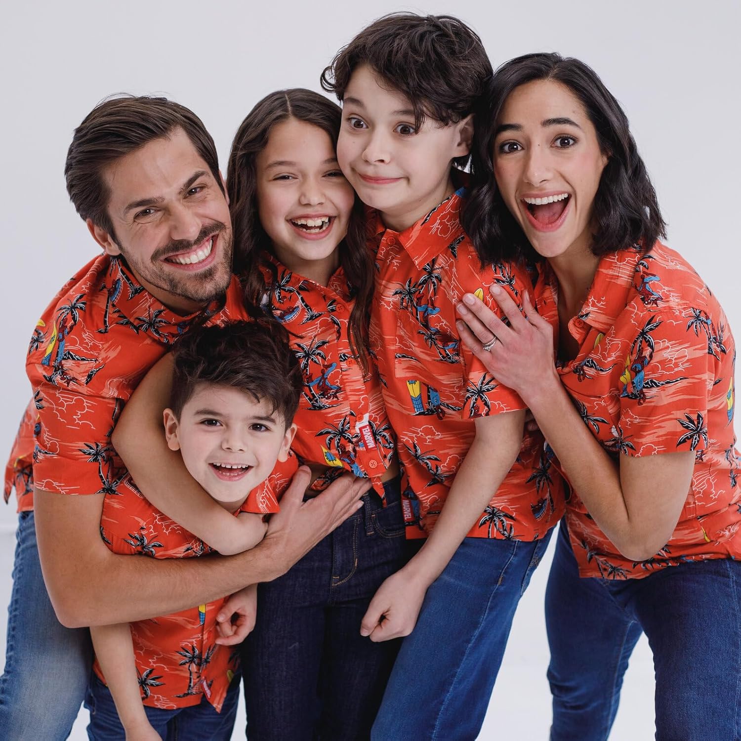 Marvel Spider-Man Matching Family Hawaiian Button Down Shirt Toddler to Adult Sizes (2T - 2XL) - Image 5