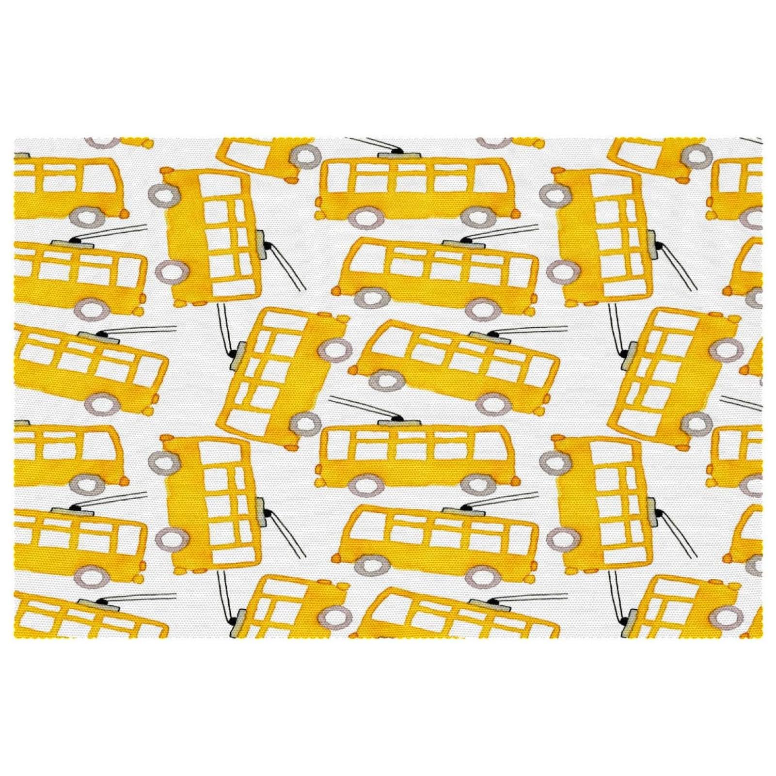 Set de table bus scolaire pour le petit dejeuner des enfants lot de 6