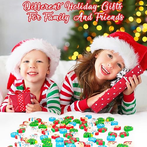 Miniatura 4 de Borradores de Navidad para niños a granel, árbol de Navidad, Papá Noel, muñeco de nieve, copo de nieve, surtido, borrador de gran novedad, mascotas,