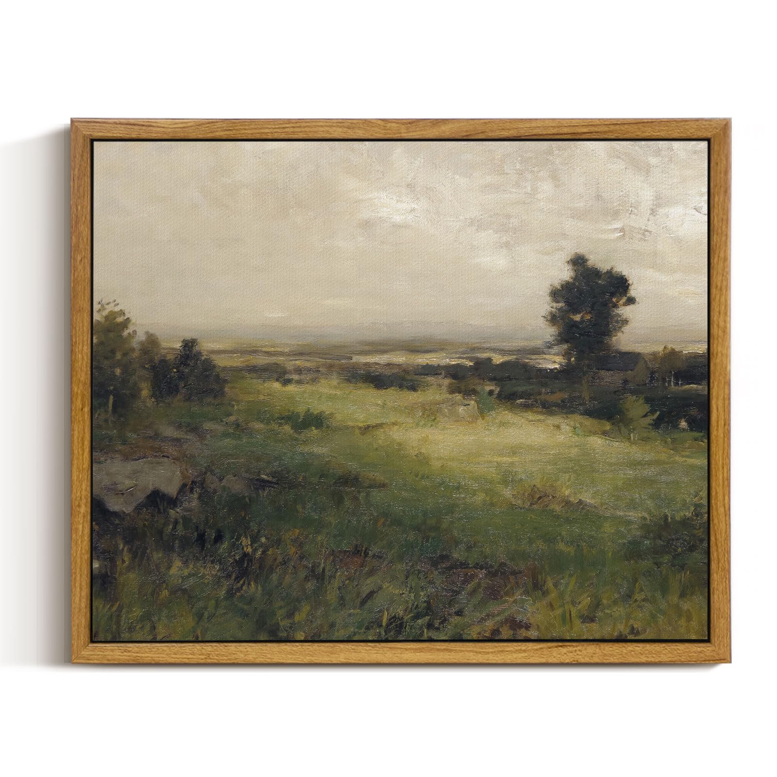 InSimSea Framed Canvas Wall Art, Meadow with Flowers Painting, Landscape for Living Room, Bedroom, Home, Bathroom Decor, 8x10 — view 185