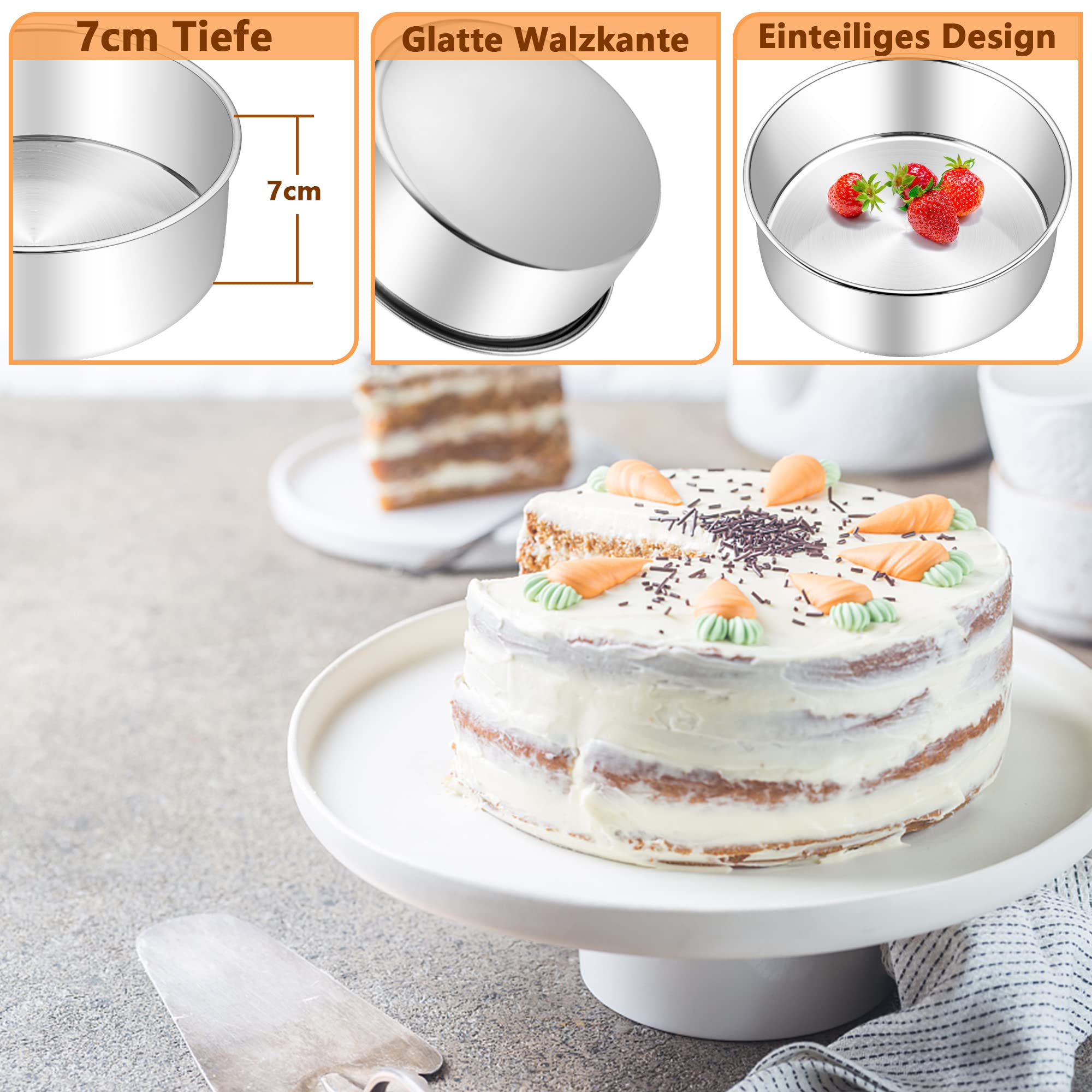 Joyfair - Stampo per torta in acciaio INOX rotondo per dolci stampo per