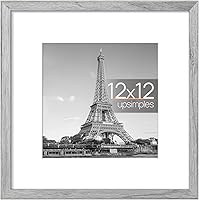 Vista 1 de upsimples 12x12 Picture Frame, Display Pictures 8x8 with Mat or 12x12 Without Mat, Wall Hanging Photo Frame, Gray, 1 Pack