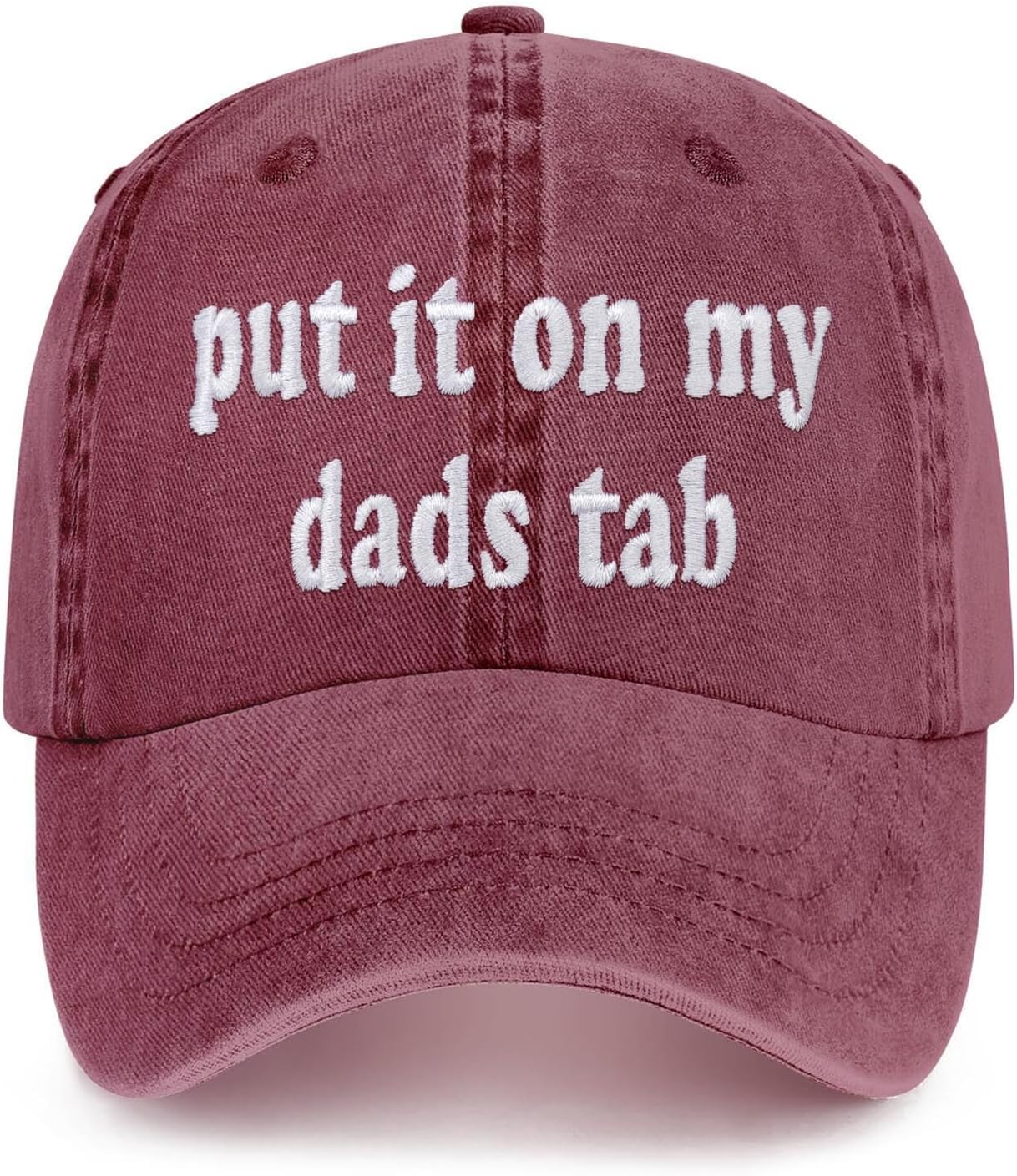 Put It On My Dads Tab Hat, Funny Vintage Trucker Hats Adjustable Cap for Men Women Classic Baseball Cap