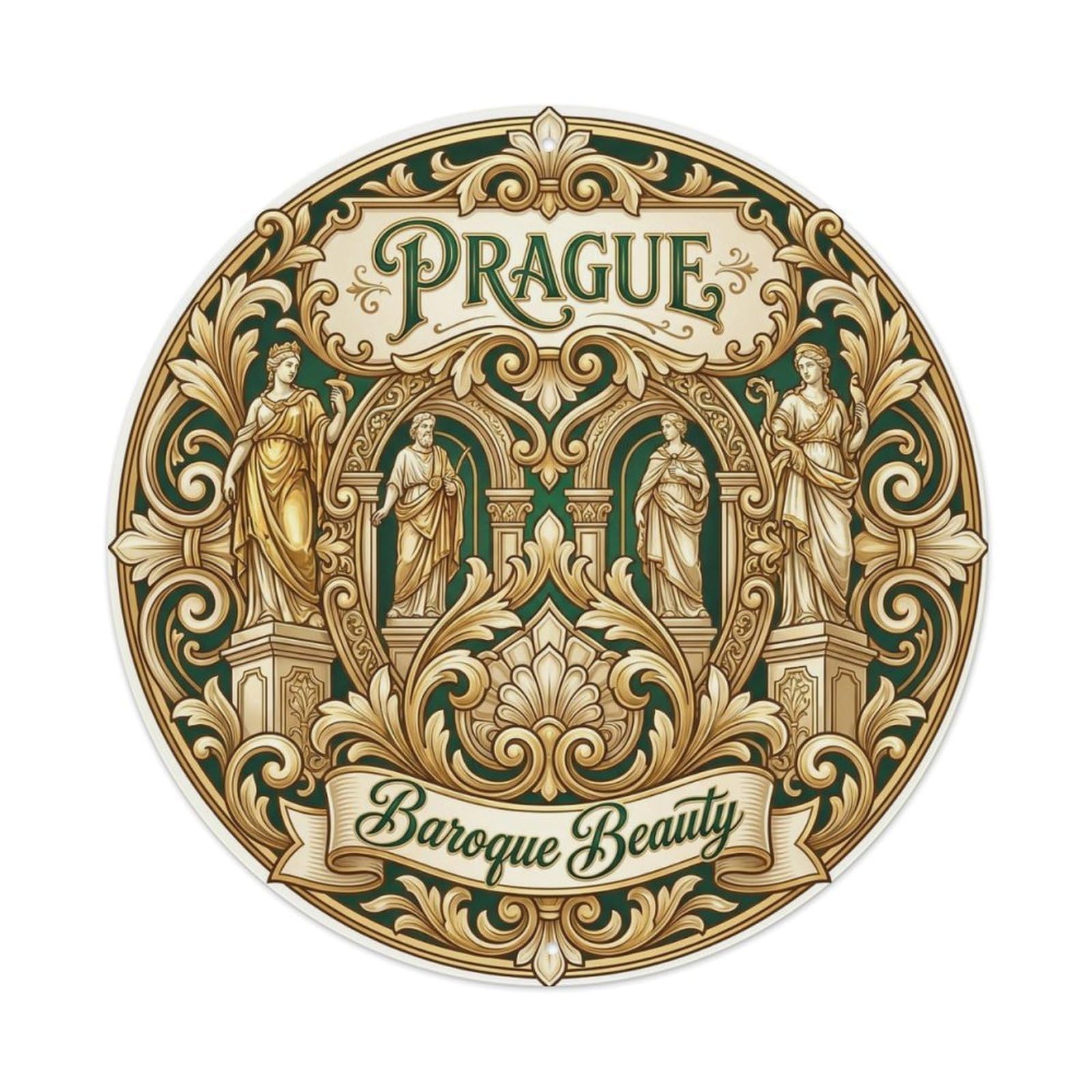 Vintage Travel Prague Czechia Trek Metal Tin Sign