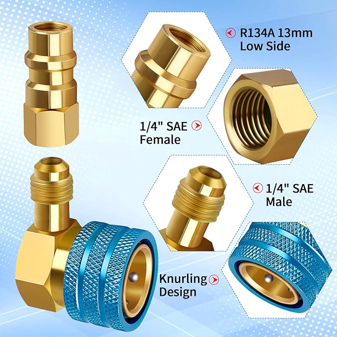 Kit Adaptador R1234yf a R134a, 90 Grados, para Aire Acondicionado Auto miniatura 5